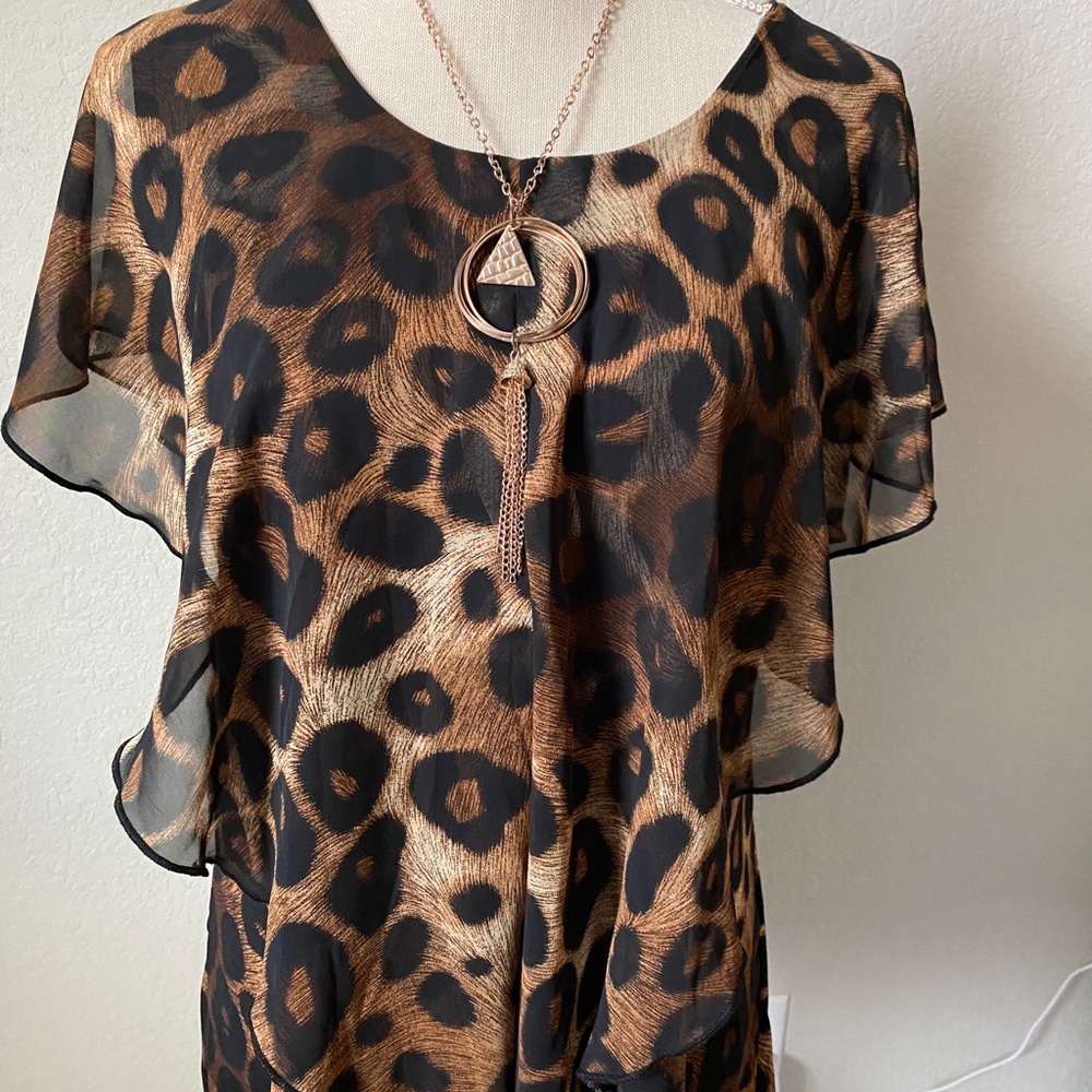 Leopard summer blouse top